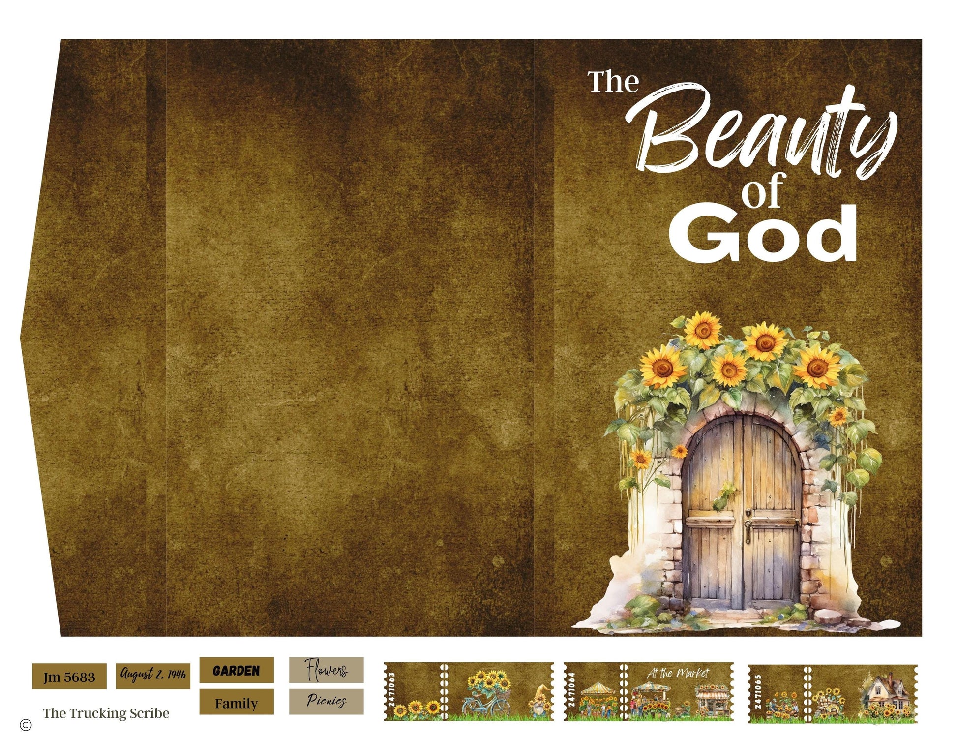 Botanical Field Notes – The Beauty of God Sunflower Folio Set | 8 Printable Journal Pages