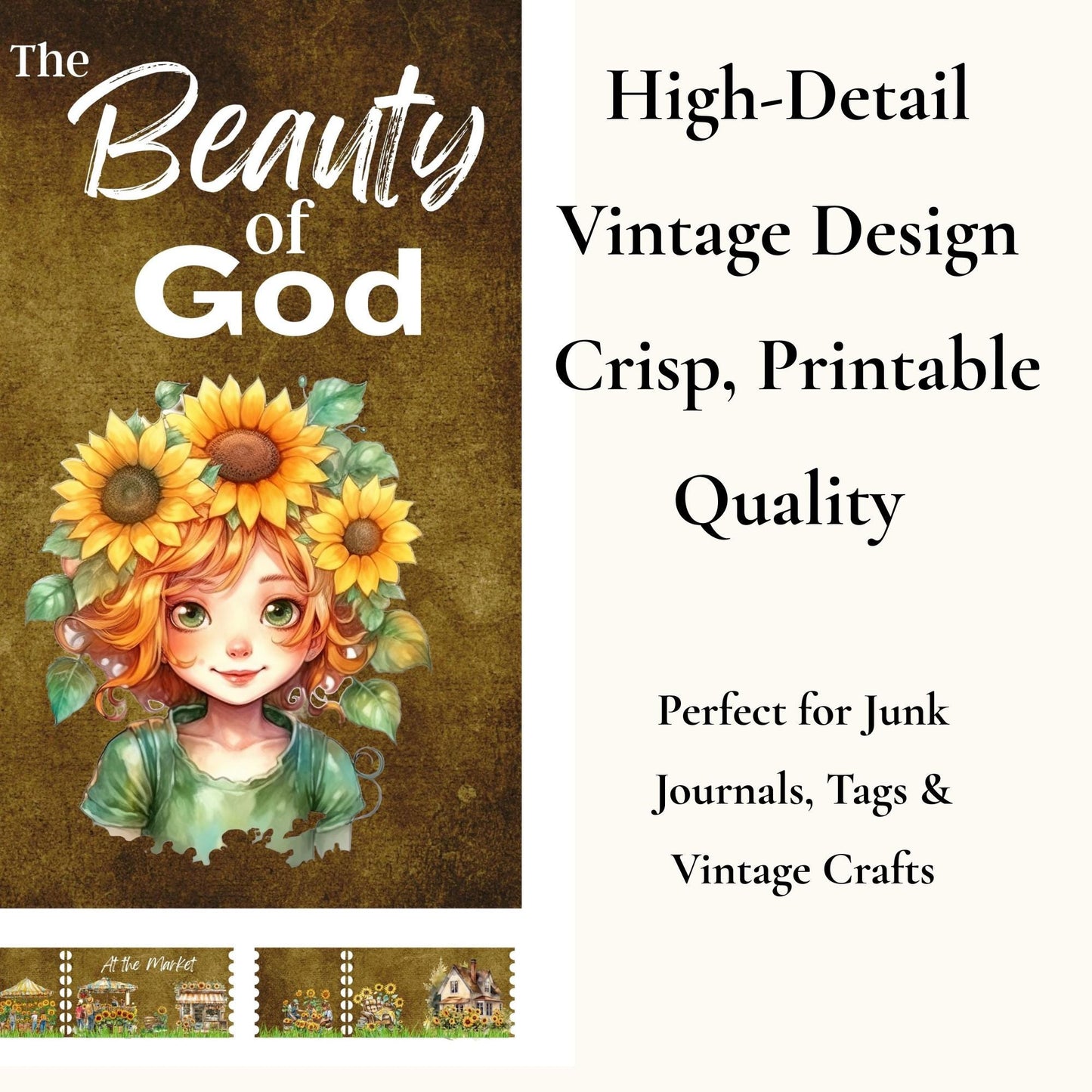 Botanical Field Notes – The Beauty of God Sunflower Folio Set | 8 Printable Journal Pages