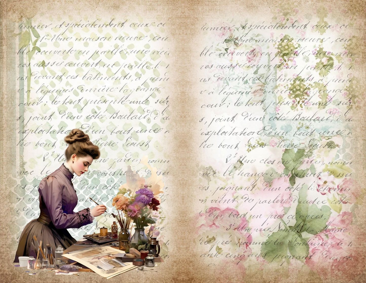 The Seamstress’s Diary Vol. 3 | 24 Page Vintage Sewing Folio Kit | Printable Junk Journal Ephemera
