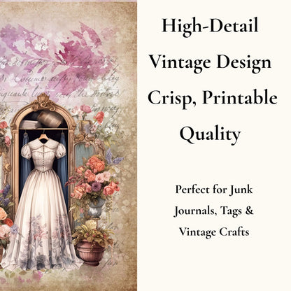 The Seamstress’s Diary Vol. 3 | 24 Page Vintage Sewing Folio Kit | Printable Junk Journal Ephemera