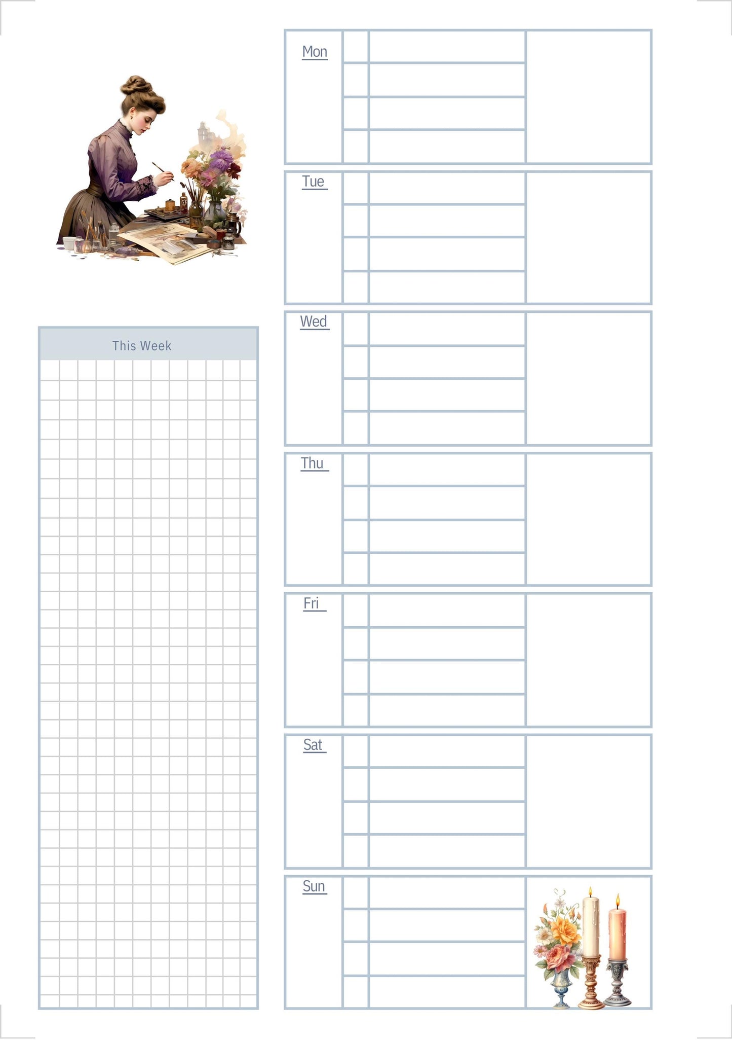 The Seamstress’s Diary – Printable Sewing-Themed Planner, 10-Page Digital Organizer, Vintage Stitching Design, Weekly & Project Pages