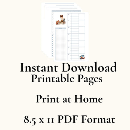 The Seamstress’s Diary – Printable Sewing-Themed Planner, 10-Page Digital Organizer, Vintage Stitching Design, Weekly & Project Pages