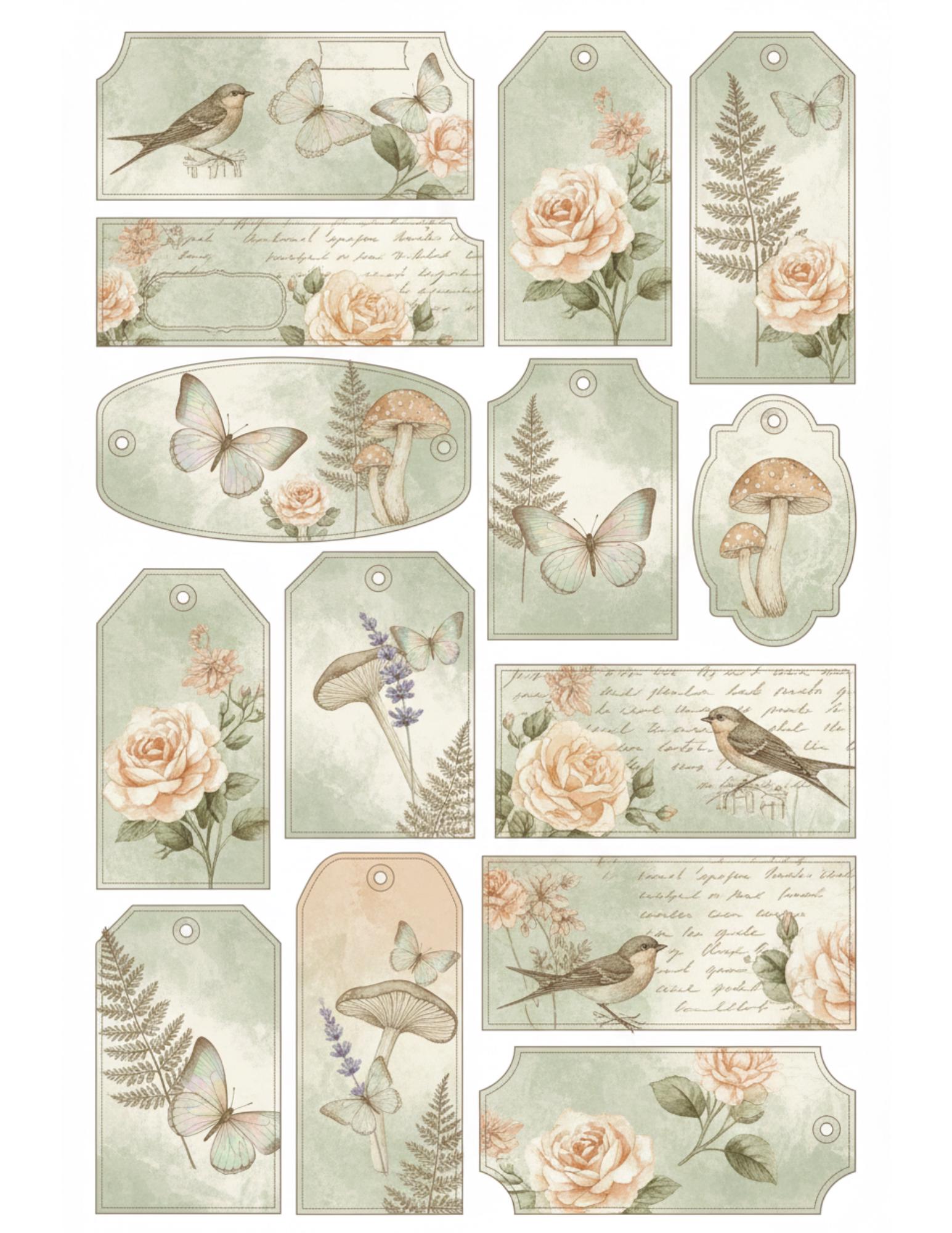 Peach & Sage Botanical Tags Ephemera Kit 22, Printable Pages | Botanical Labels, Journaling Cards, Nature Ephemera