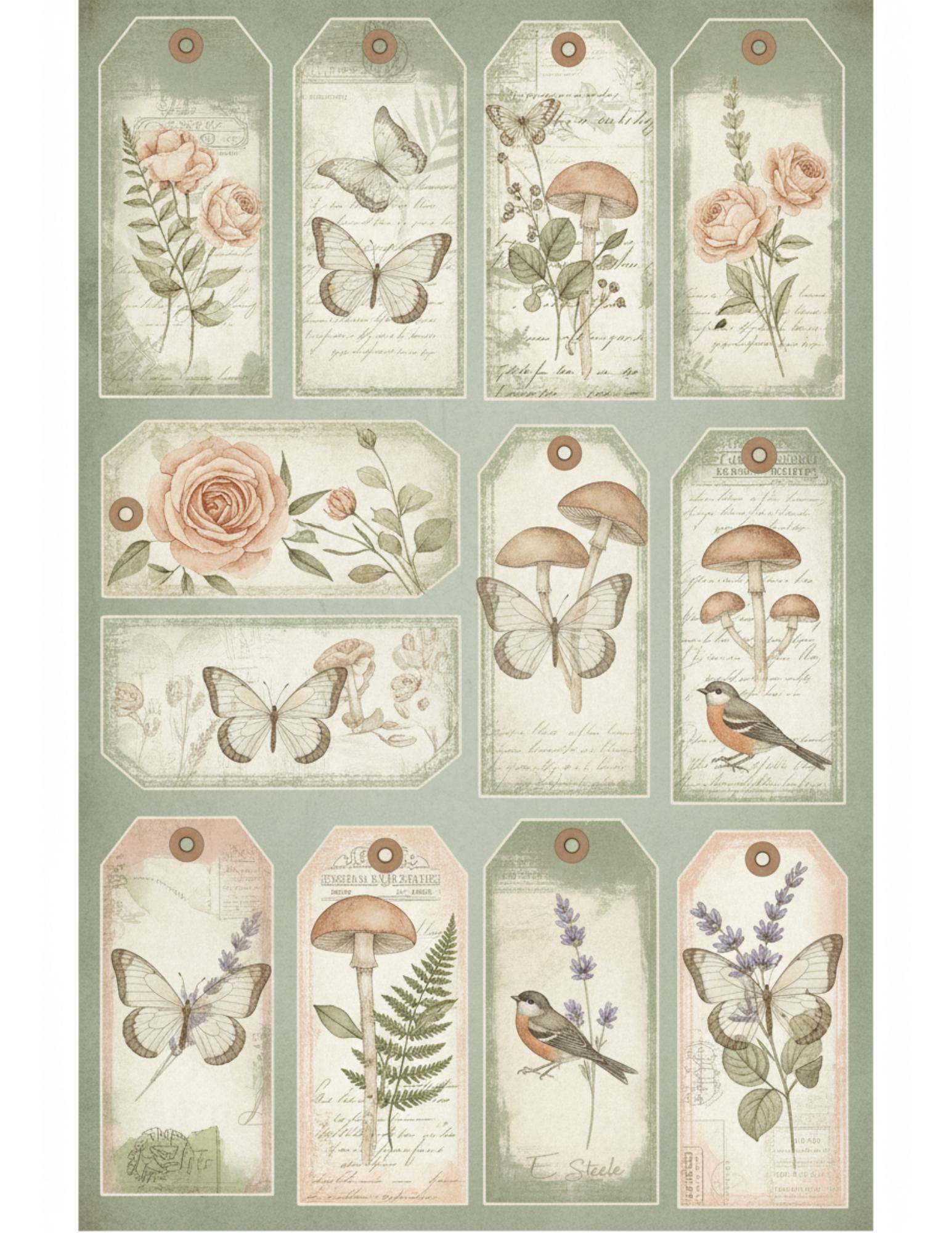 Peach & Sage Botanical Tags Ephemera Kit 22, Printable Pages | Botanical Labels, Journaling Cards, Nature Ephemera