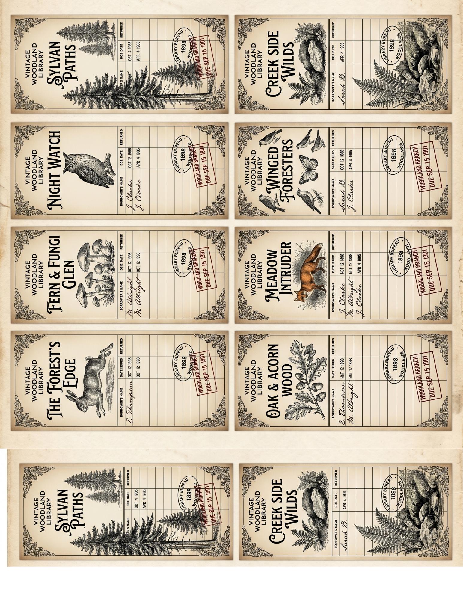 Victorian Archive Labels & Specimen Cards | Printable Natural History Ephemera | Junk Journal Printable Kit