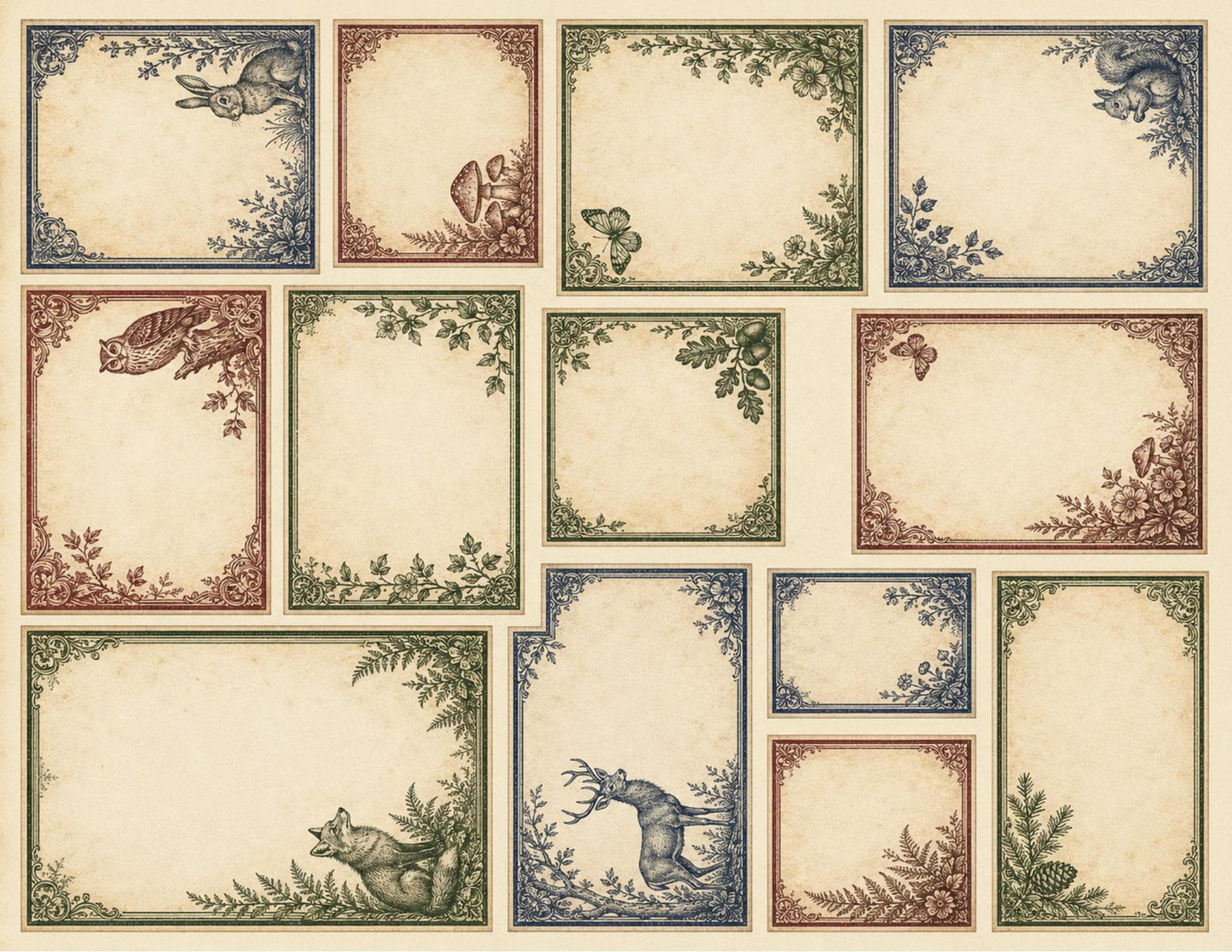 Victorian Archive Labels & Specimen Cards | Printable Natural History Ephemera | Junk Journal Printable Kit