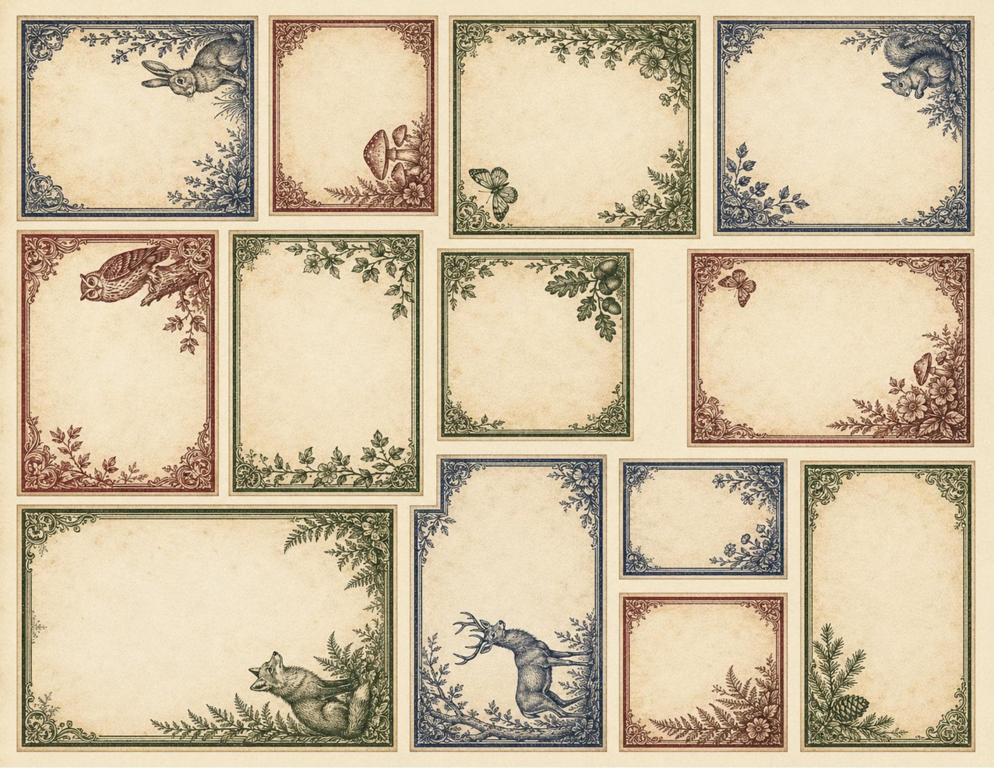 Victorian Archive Labels & Specimen Cards | Printable Natural History Ephemera | Junk Journal Printable Kit