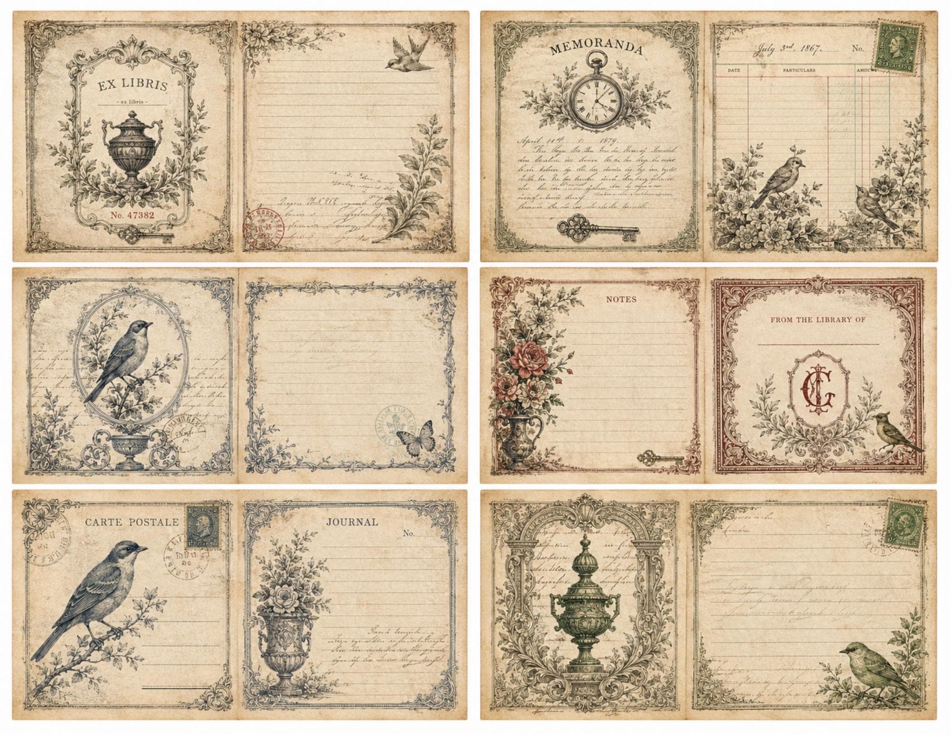 Victorian Archive Labels & Specimen Cards | Printable Natural History Ephemera | Junk Journal Printable Kit