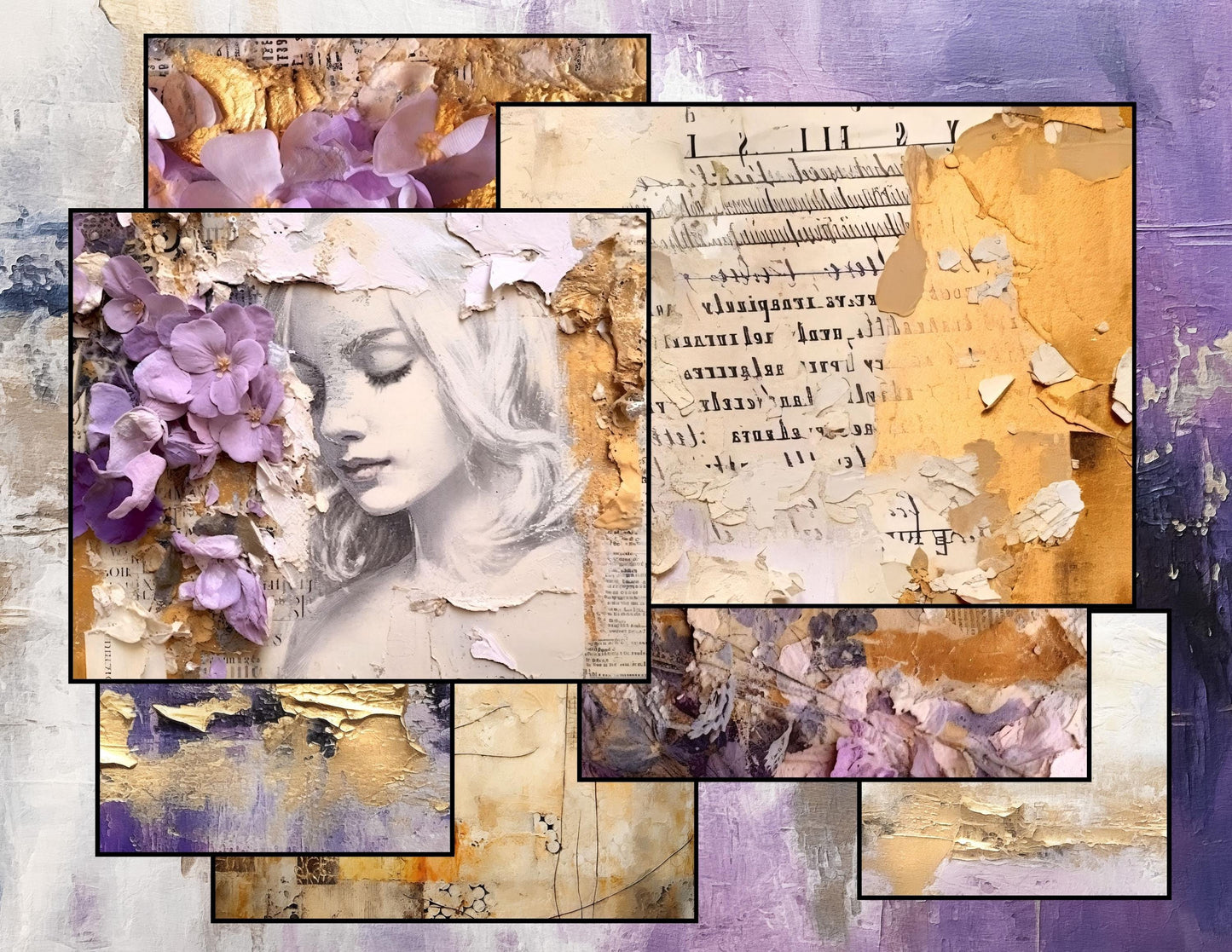 Purple Peace of God Journal Pages | Faith-Based Junk Journal Kit, Christian Printable Pages, Lavender Floral Devotional Papers