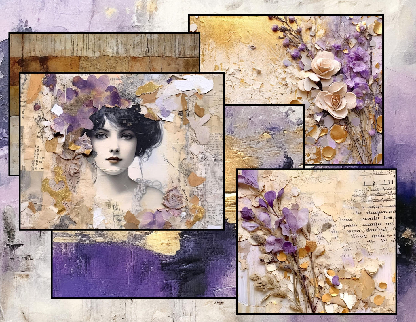 Purple Peace of God Journal Pages | Faith-Based Junk Journal Kit, Christian Printable Pages, Lavender Floral Devotional Papers