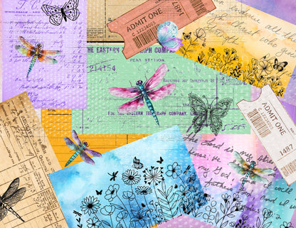 Whispering Wings Journal Kit | Dragonfly & Butterfly Printable Pages