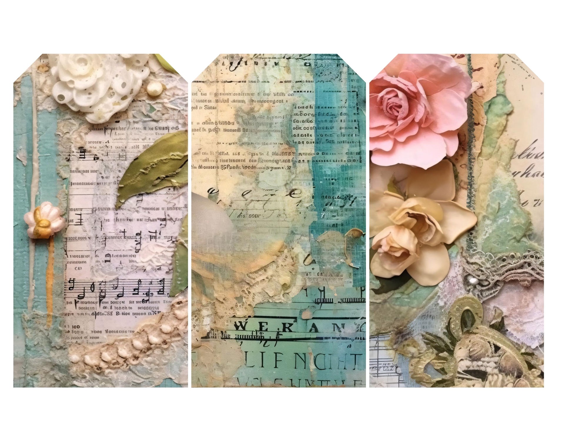 Whispering Garden – The Quiet Collection | Peach Floral Junk Journal Kit, Soft Botanical Ephemera & Printable Collage Papers