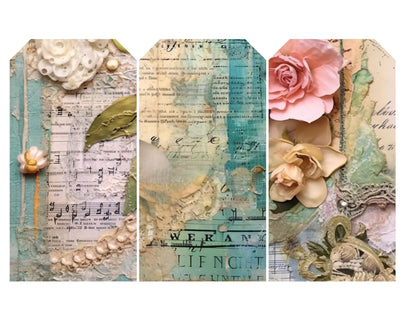 Whispering Garden – The Quiet Collection | Peach Floral Junk Journal Kit, Soft Botanical Ephemera & Printable Collage Papers