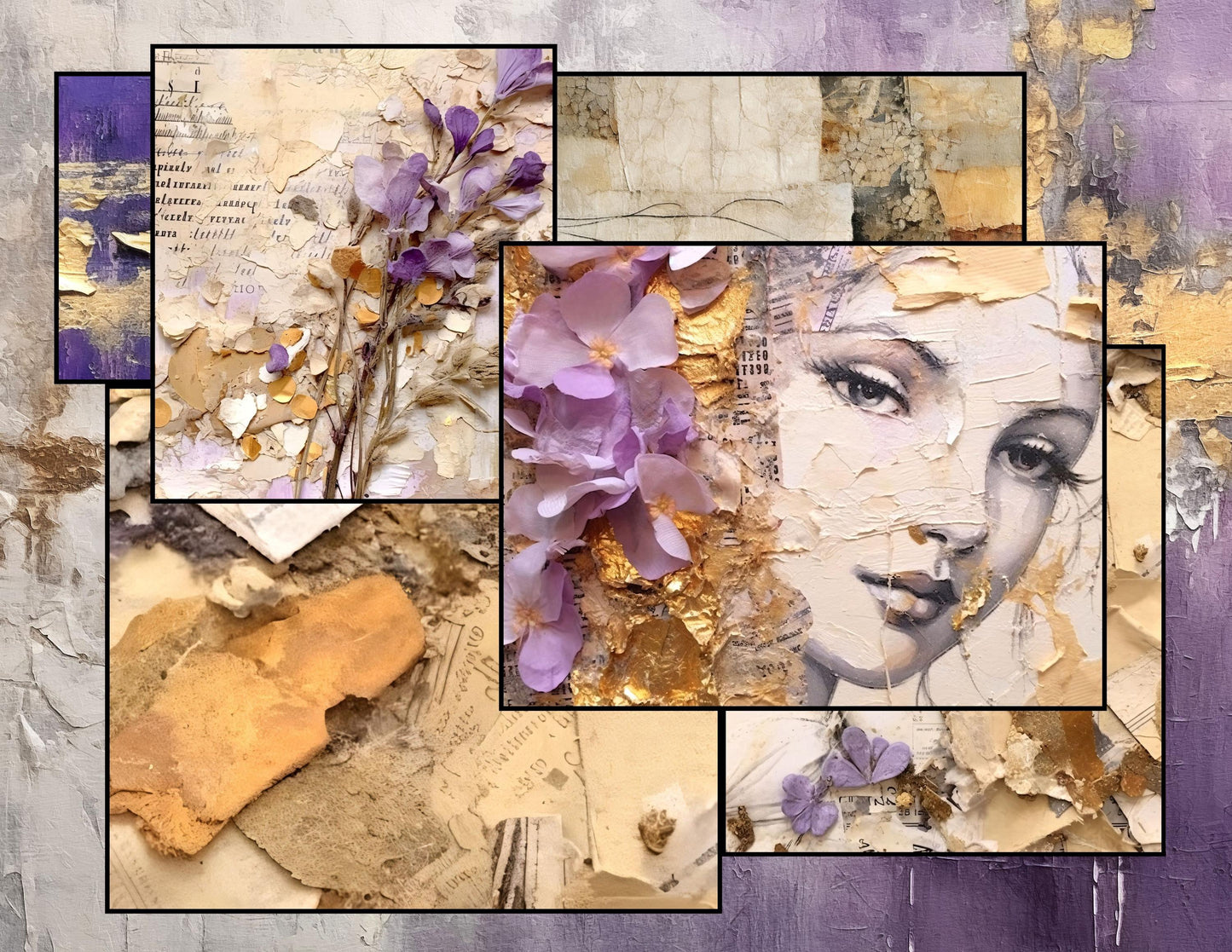 Purple Peace of God Journal Pages | 9 Printable Christian Backgrounds, Faith Junk Journal Kit, Lavender Scripture Pages
