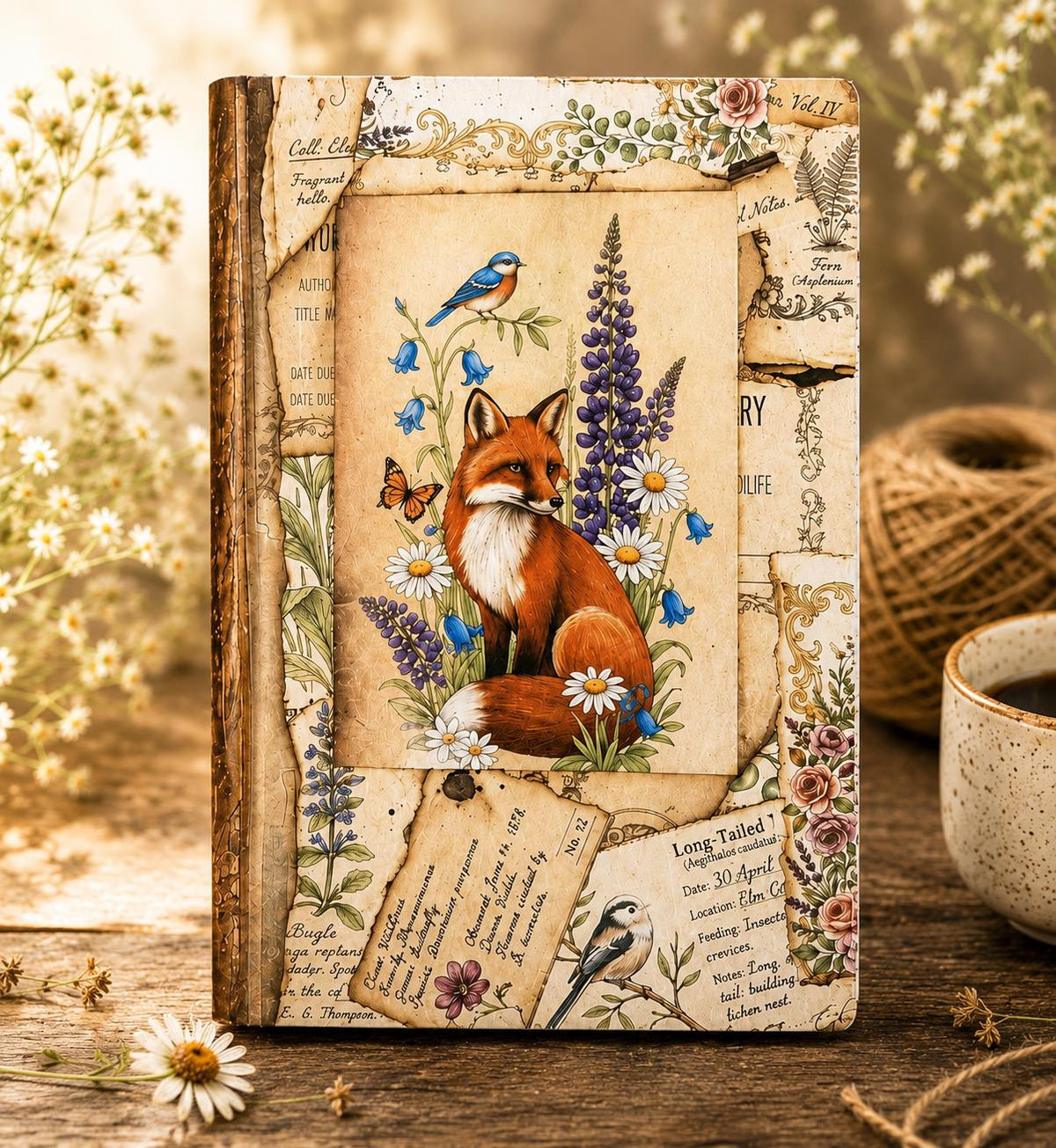 Fox Softcover Writing Notebook |Chosen Pieces Journal | Woodland Fox Ephemera Journal