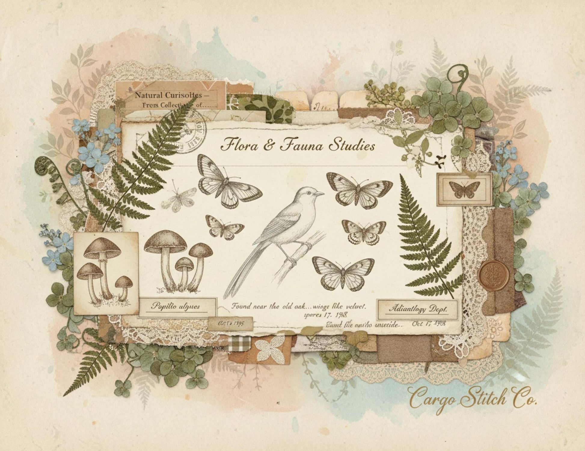 Nature Study Society Journal Kit | 13 Printable Nature Journal Pages | Birds, Butterflies, Ferns & Mushroom Field Notes