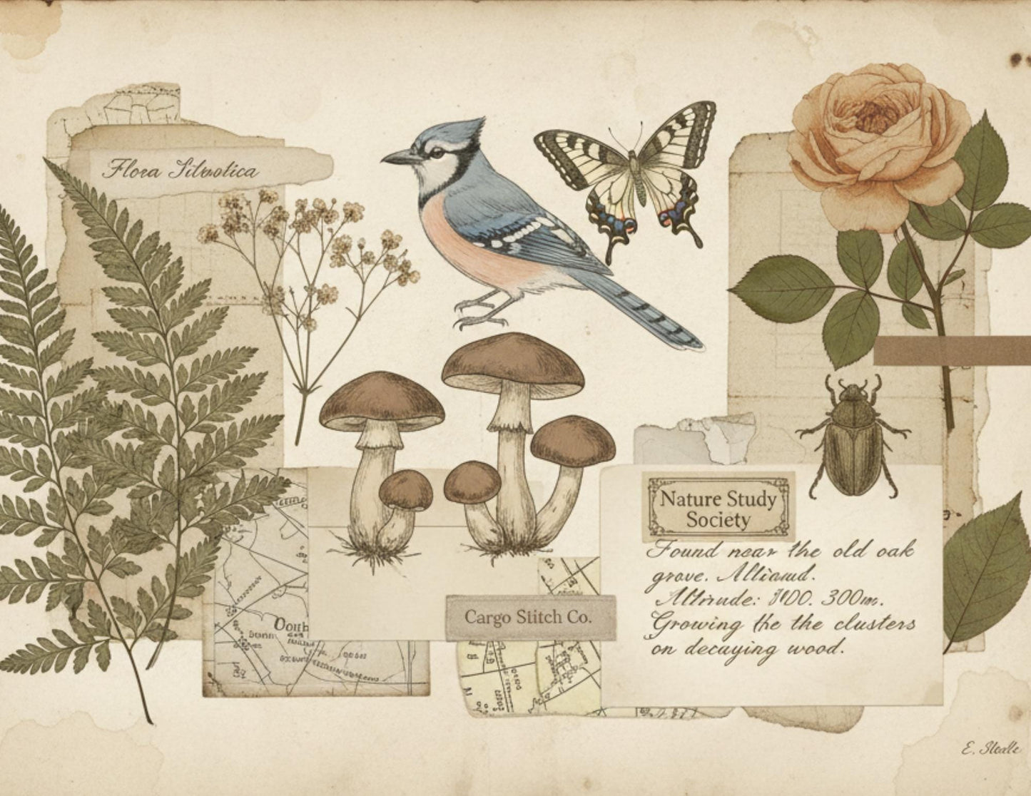 Nature Study Society Journal Kit | 13 Printable Nature Journal Pages | Birds, Butterflies, Ferns & Mushroom Field Notes