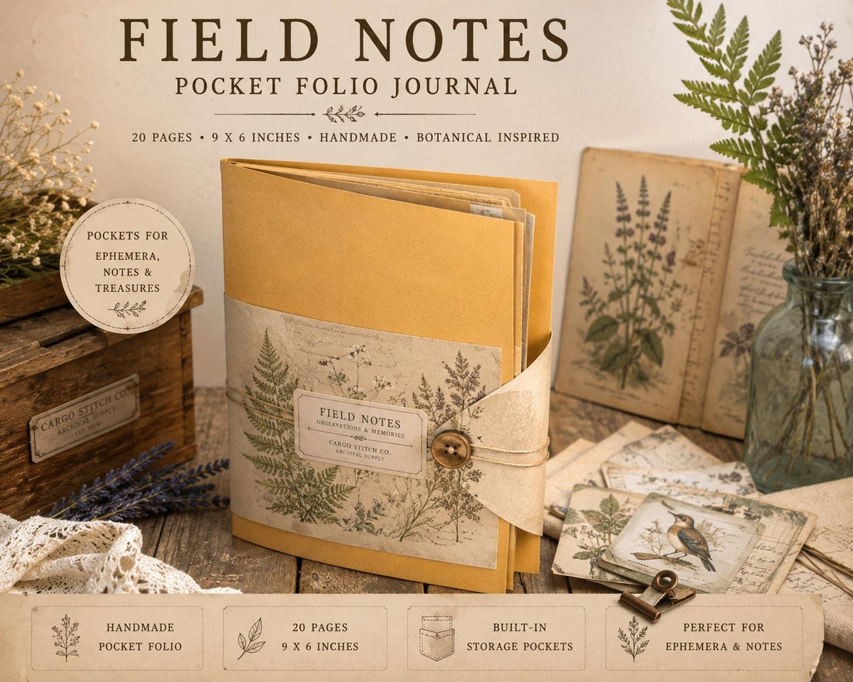 Mini Curated Ephemera Pack | Botanical Field Notes Journal Pieces | Handmade Vintage Journal Kit for Junk Journals & Collage