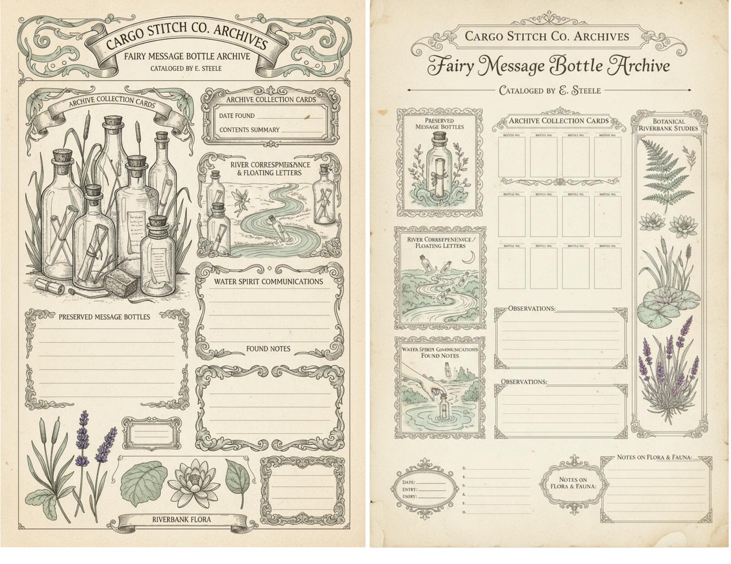 Fairy Correspondence Archive | Printable Fairy Journal Kit, Letters, Ephemera, Writing Pages, Vintage Archive Papers