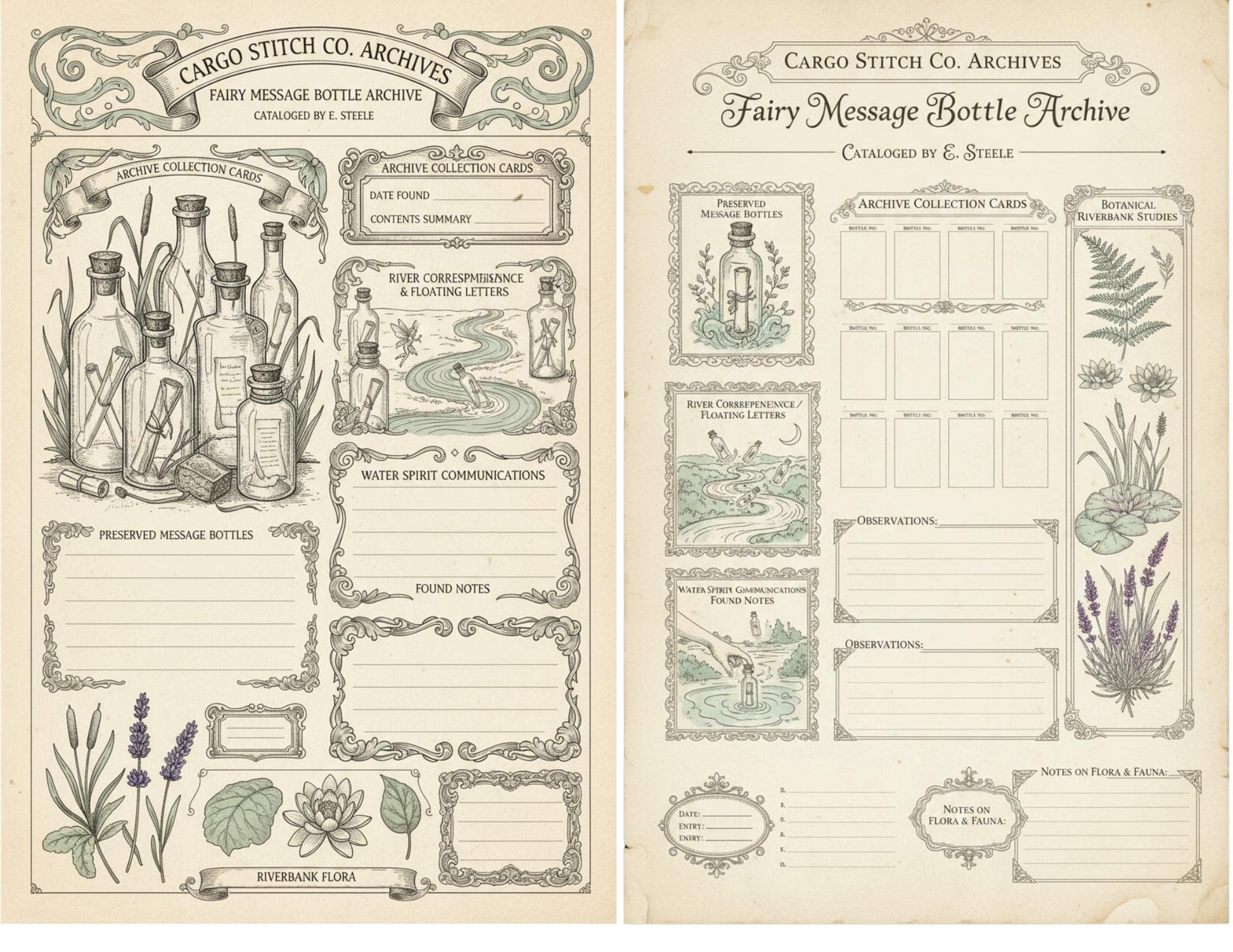 Fairy Correspondence Archive | Printable Fairy Journal Kit, Letters, Ephemera, Writing Pages, Vintage Archive Papers