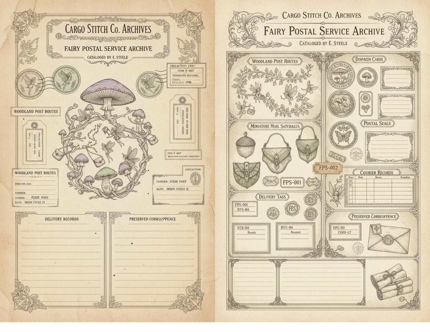 Fairy Correspondence Archive | Printable Fairy Journal Kit, Letters, Ephemera, Writing Pages, Vintage Archive Papers