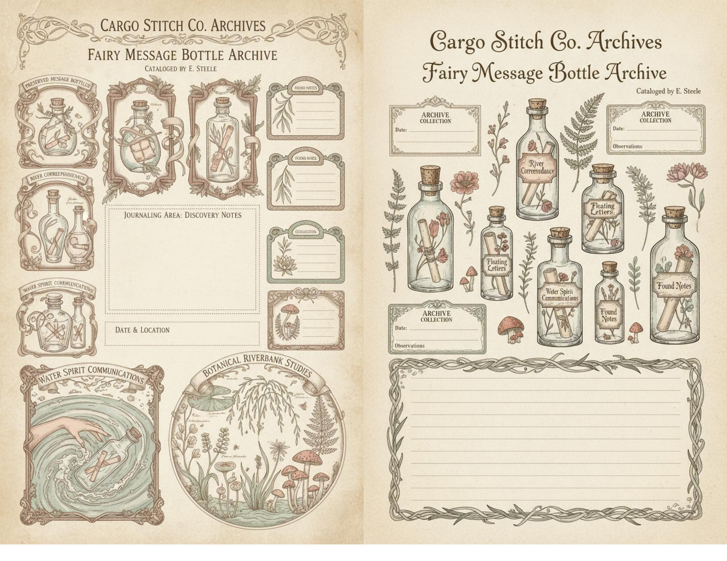 Fairy Correspondence Archive | Printable Fairy Journal Kit, Letters, Ephemera, Writing Pages, Vintage Archive Papers
