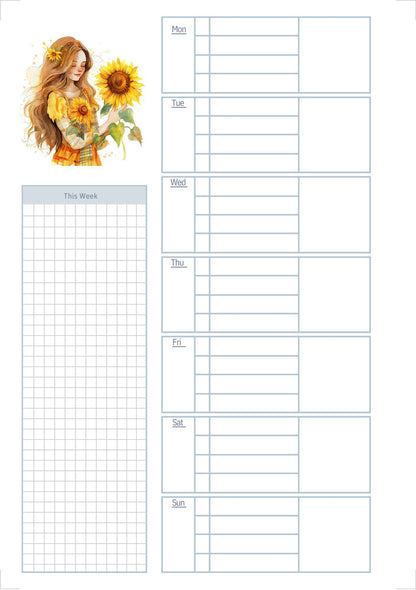 Quiet Wednesday Planner Pages | Beauty of God & Sunflowers Printable Collection