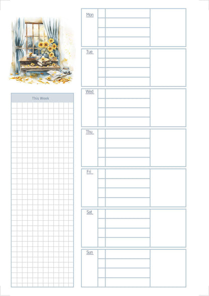 Quiet Wednesday Planner Pages | Beauty of God & Sunflowers Printable Collection