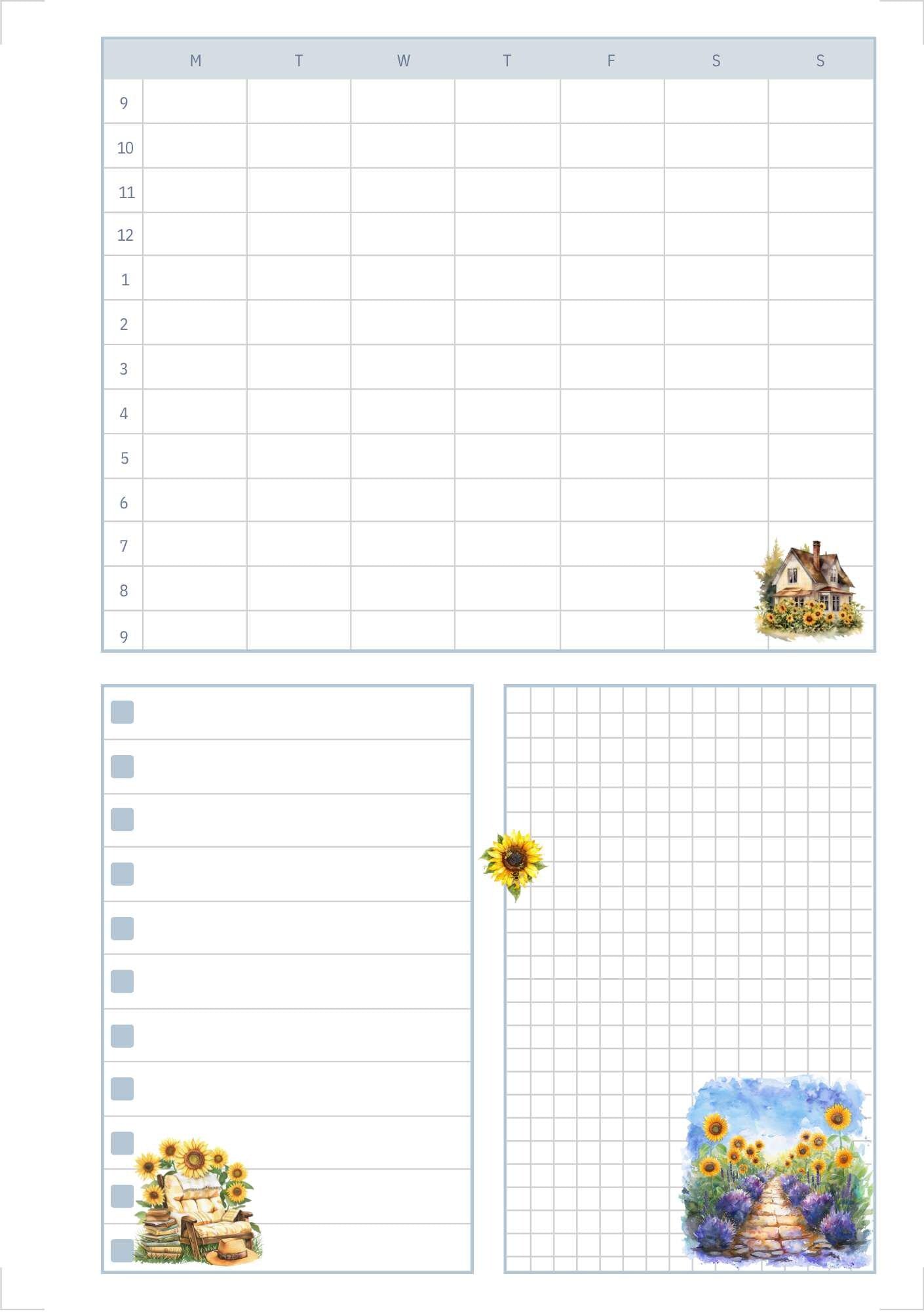 Quiet Wednesday Planner Pages | Beauty of God & Sunflowers Printable Collection