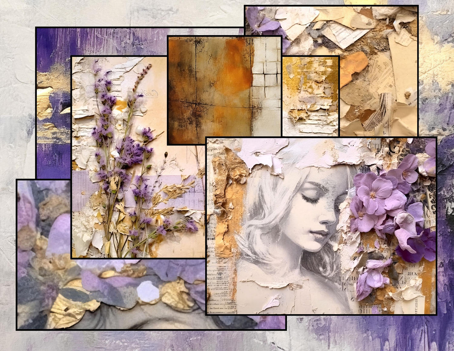 Purple Peace of God Journal Pages | 9 Printable Christian Backgrounds, Faith Junk Journal Kit, Lavender Scripture Pages