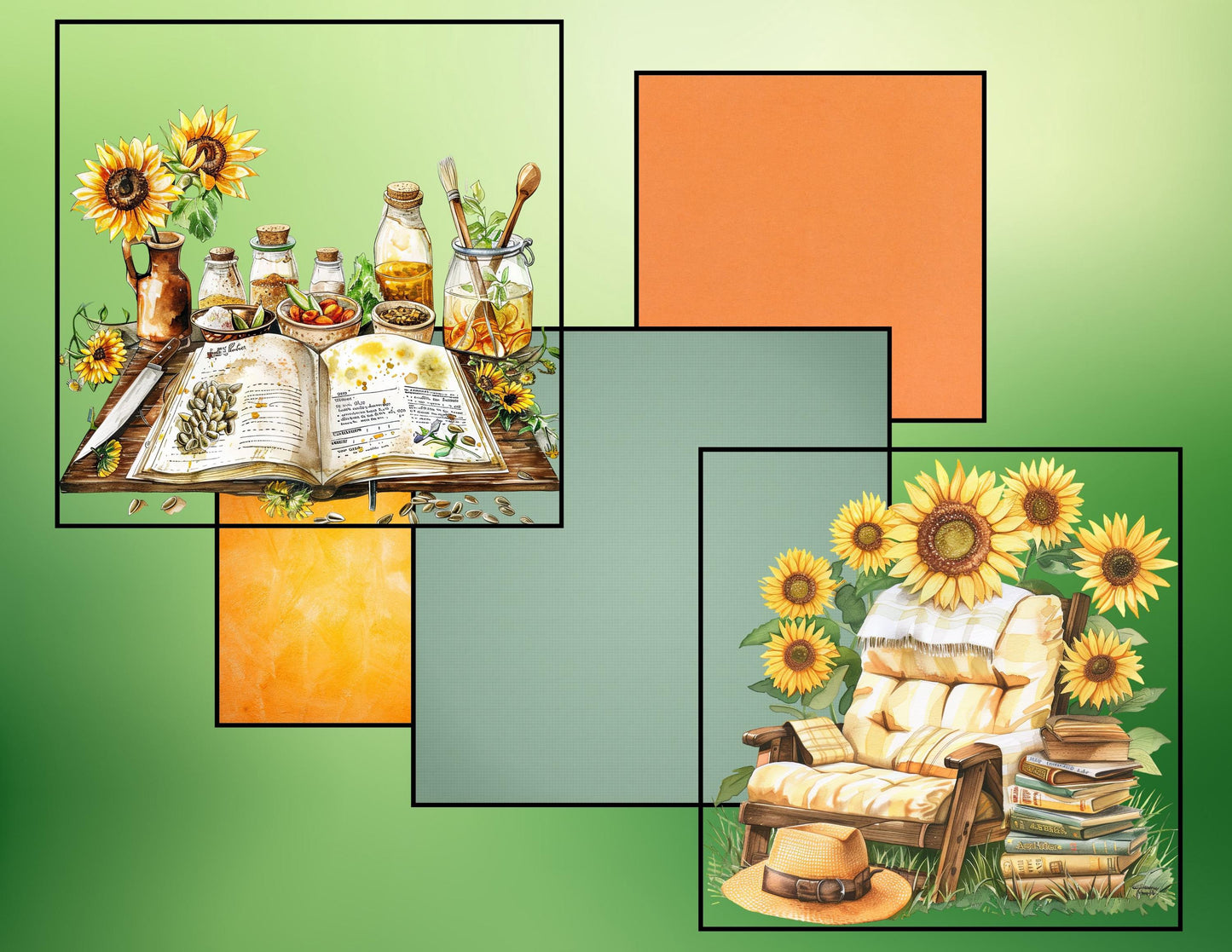Beauty of God & Sunflowers Printable Junk Journal Kit | 27 Faith-Based Pages + Bible Study Bonus