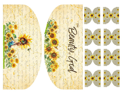 Accordion File Folder The Beauty of God & Sunflowers Collection | Printable Vintage Sunflower Storage Junk Journal Kit Bible Study Ephemera