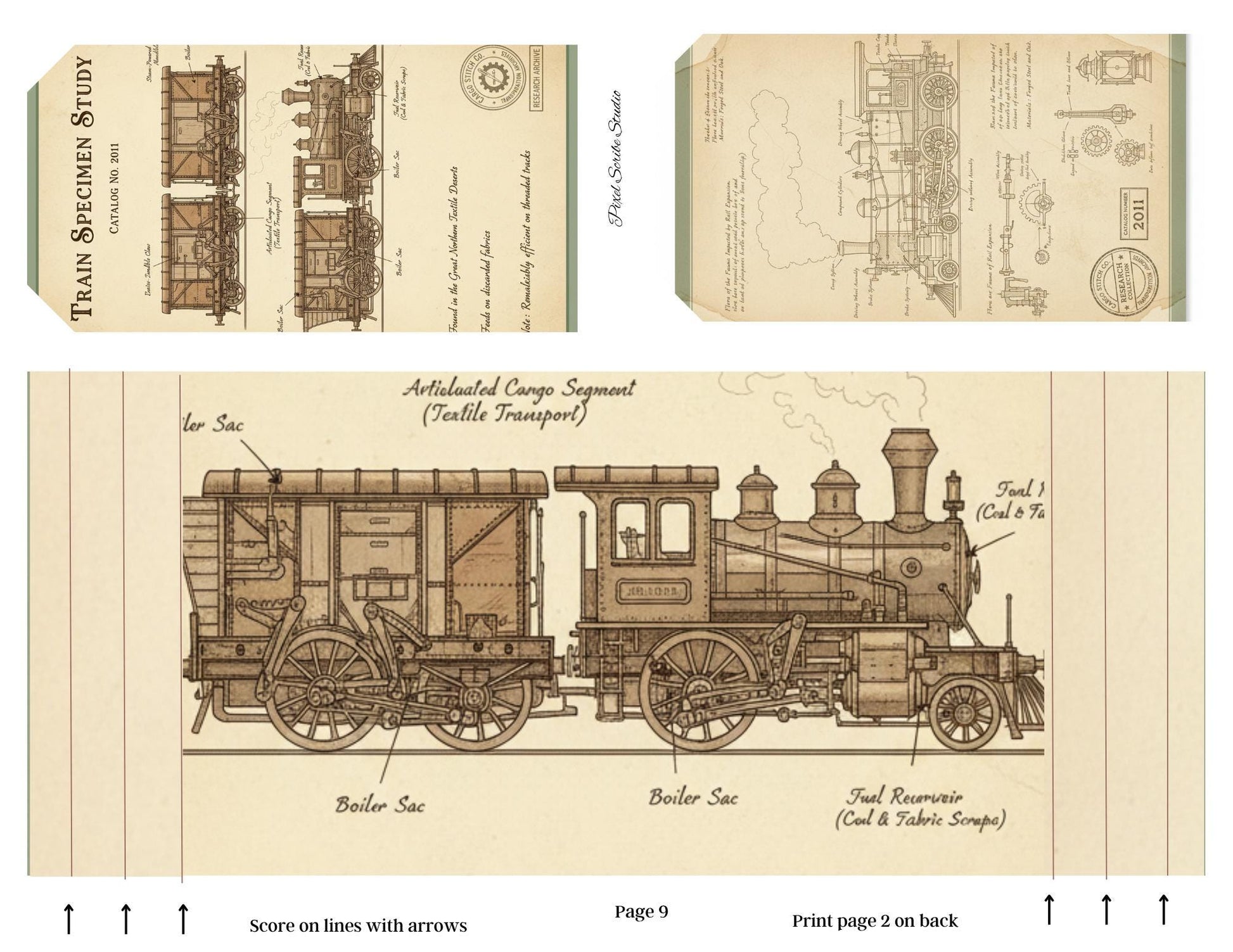 Transportation Archive Accordion File Folder Kit | Railway Field Notes | Vintage Train Journal Printable | Tags | Digital Download