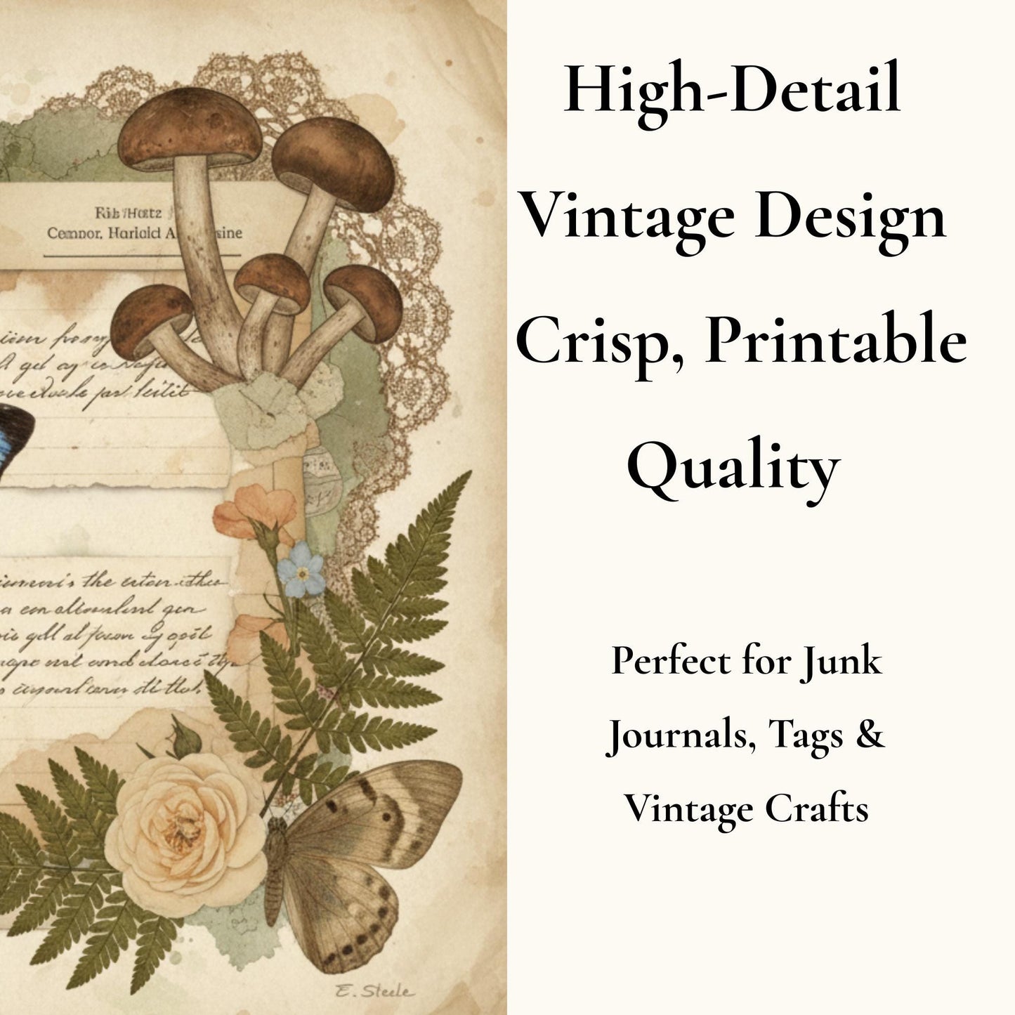 Nature Study Society Journal Kit | 13 Printable Nature Journal Pages | Birds, Butterflies, Ferns & Mushroom Field Notes