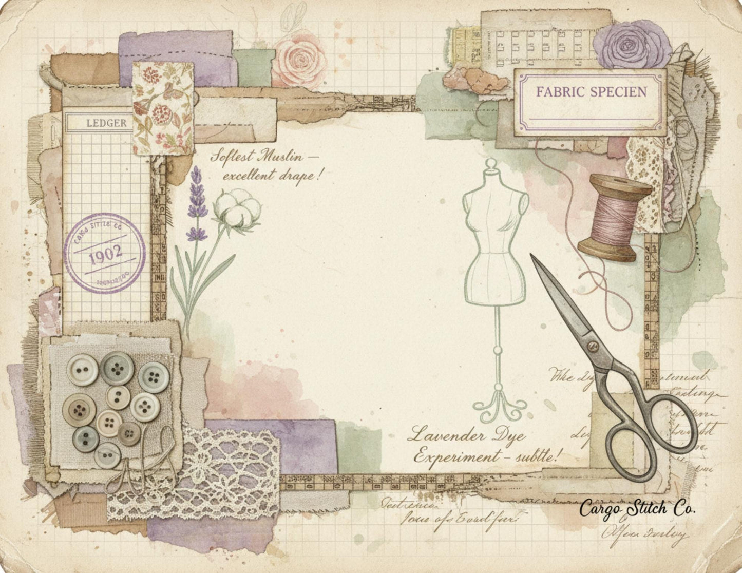 Seamstress Archives Accordion File Folder | Vintage Sewing Printable Organizer | Textile Archive Collection | Junk Journal Kit