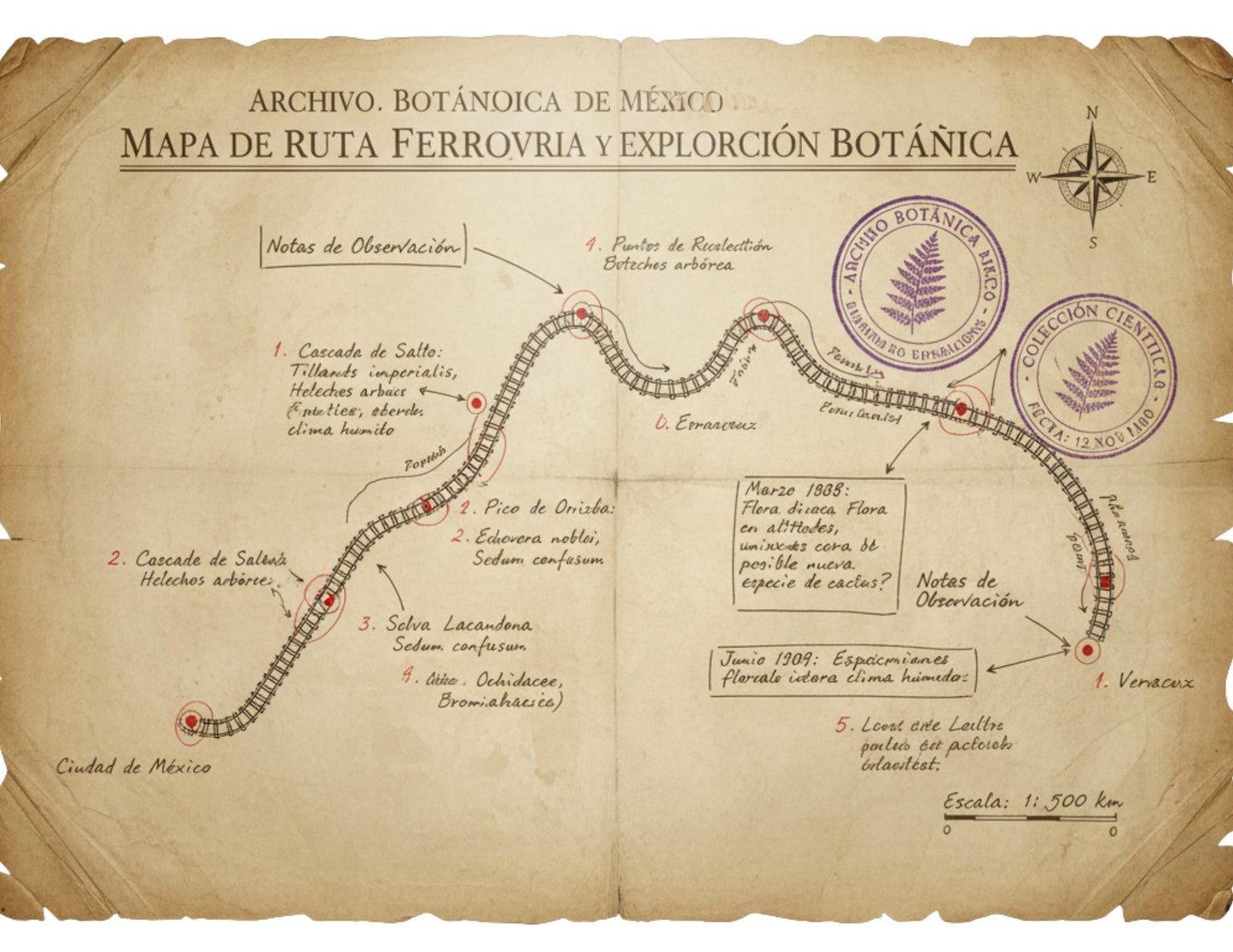 Mexico Railway Survey Maps | Ferrocarriles Nacionales de México | Vintage Railway Archive | Printable Journal Pages | Digital Download