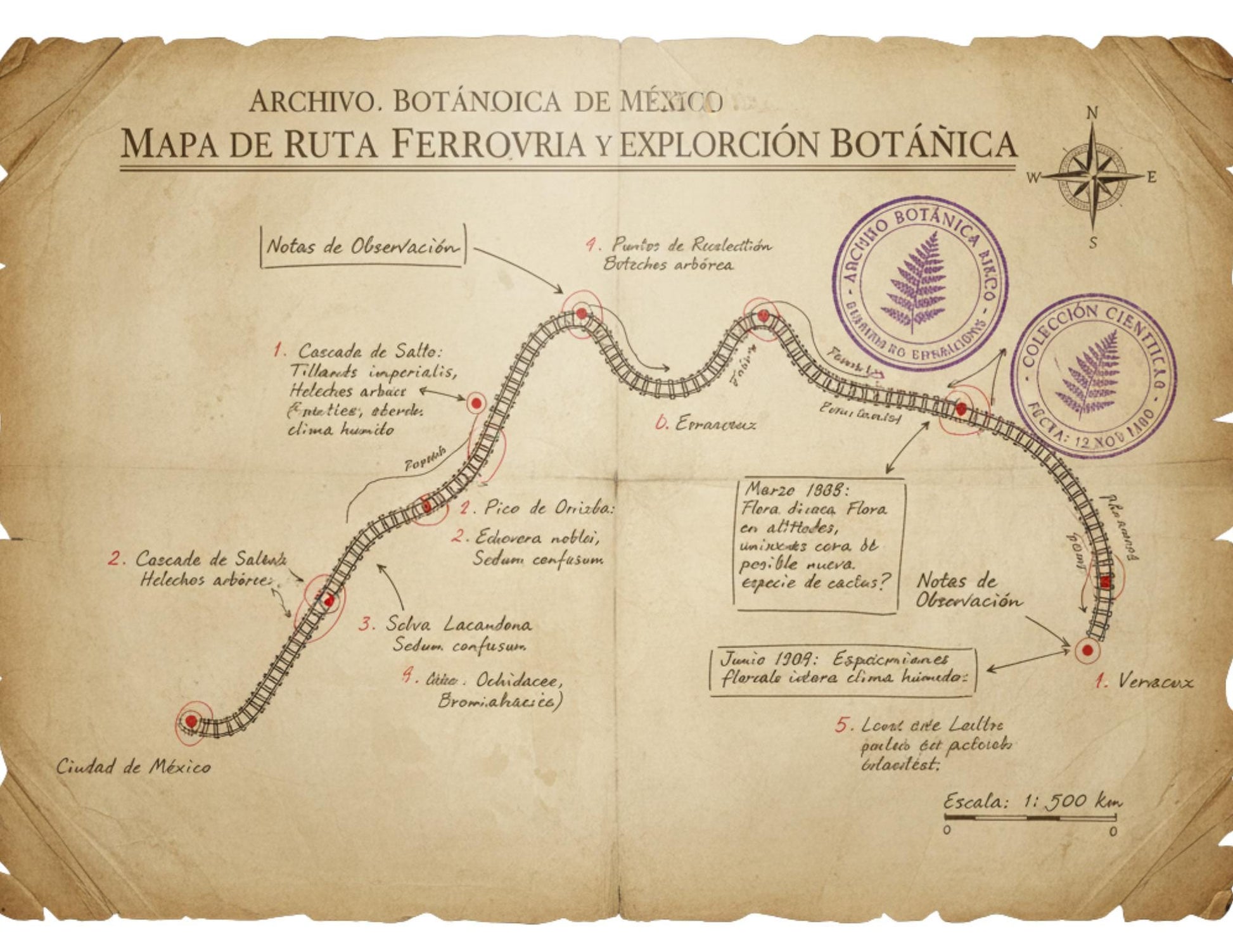 Mexico Railway Survey Maps | Ferrocarriles Nacionales de México | Vintage Railway Archive | Printable Journal Pages | Digital Download