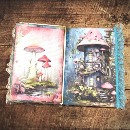 Enchanted Fairy Expandable Junk Journal | Handmade Fairy Journal | 90 Pages | 15 Pockets | Ephemera & Fabric Bundle
