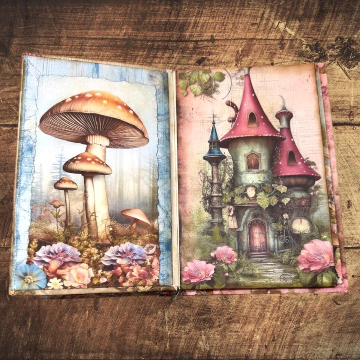 Enchanted Fairy Expandable Junk Journal | Handmade Fairy Journal | 90 Pages | 15 Pockets | Ephemera & Fabric Bundle