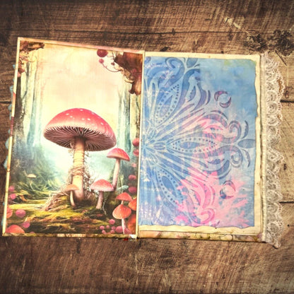 Enchanted Fairy Expandable Junk Journal | Handmade Fairy Journal | 90 Pages | 15 Pockets | Ephemera & Fabric Bundle