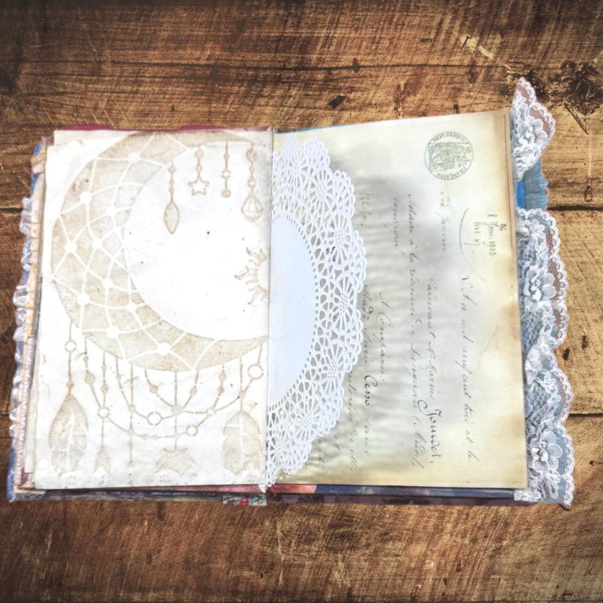 Enchanted Fairy Expandable Junk Journal | Handmade Fairy Journal | 90 Pages | 15 Pockets | Ephemera & Fabric Bundle
