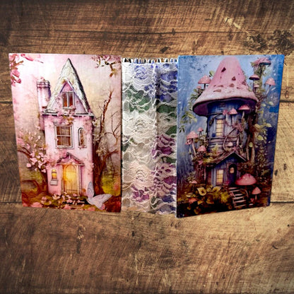 Enchanted Fairy Expandable Junk Journal | Handmade Fairy Journal | 90 Pages | 15 Pockets | Ephemera & Fabric Bundle