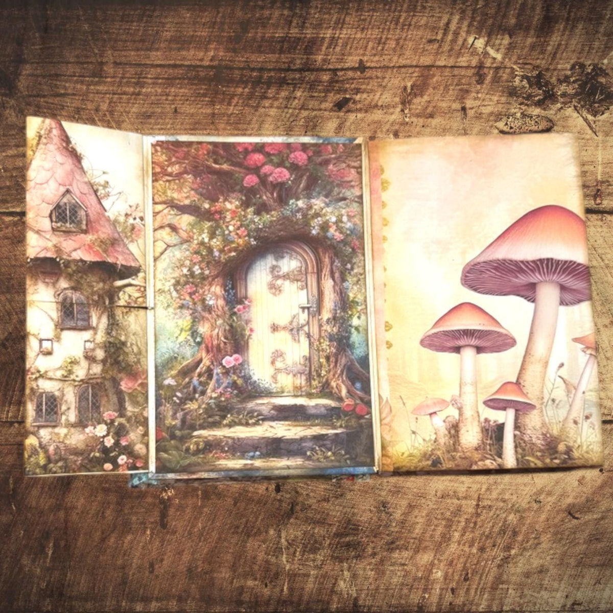 Enchanted Fairy Expandable Junk Journal | Handmade Fairy Journal | 90 Pages | 15 Pockets | Ephemera & Fabric Bundle