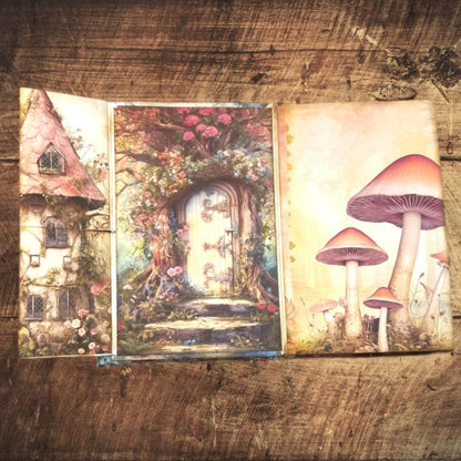 Enchanted Fairy Expandable Junk Journal | Handmade Fairy Journal | 90 Pages | 15 Pockets | Ephemera & Fabric Bundle