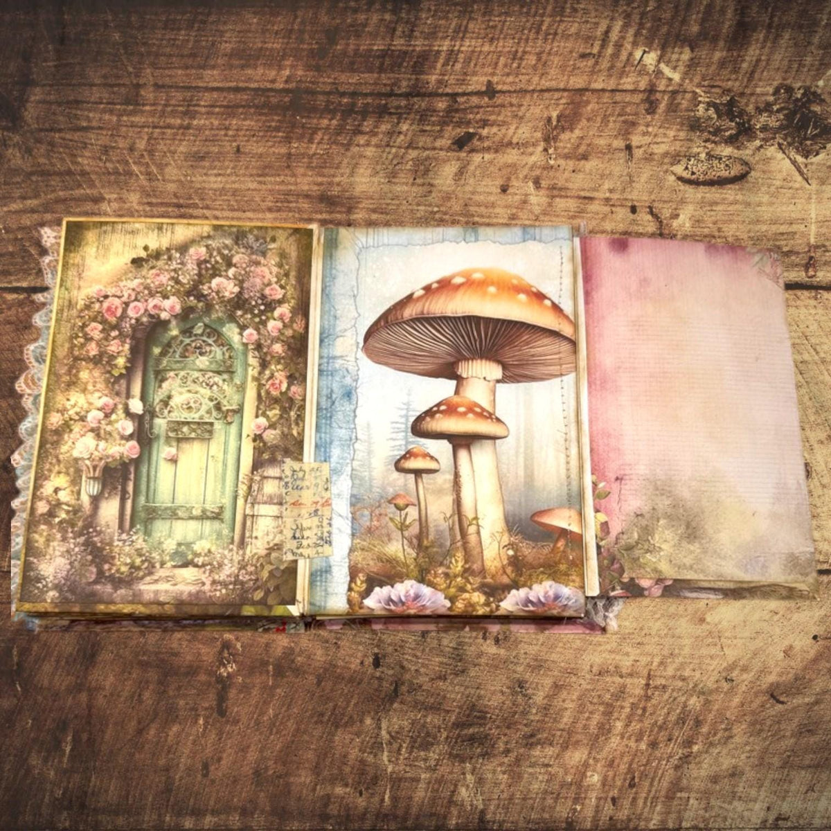Enchanted Fairy Expandable Junk Journal | Handmade Fairy Journal | 90 Pages | 15 Pockets | Ephemera & Fabric Bundle