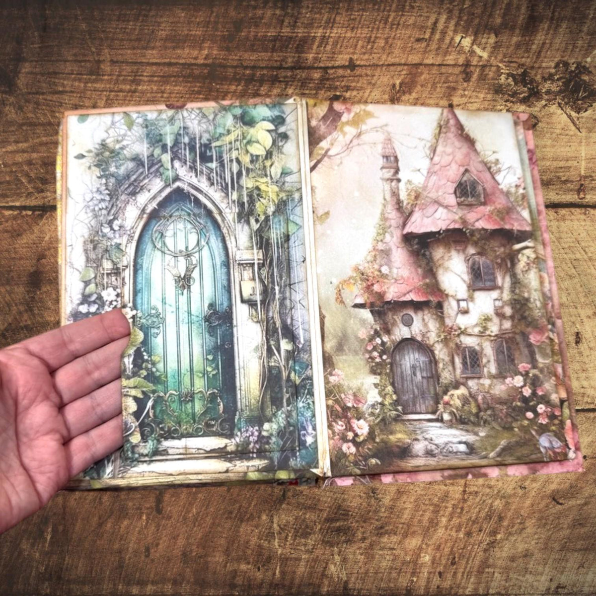 Enchanted Fairy Expandable Junk Journal | Handmade Fairy Journal | 90 Pages | 15 Pockets | Ephemera & Fabric Bundle