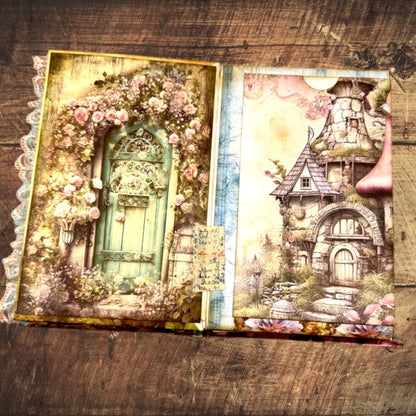 Enchanted Fairy Expandable Junk Journal | Handmade Fairy Journal | 90 Pages | 15 Pockets | Ephemera & Fabric Bundle