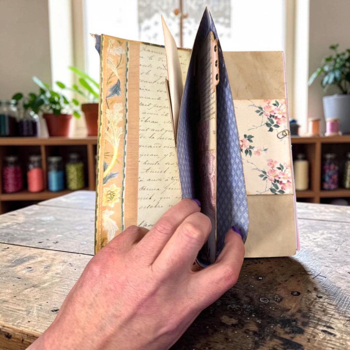 Victorian Expandable Envelope Junk Journal | Handmade Coffee Dyed Journal | 126 Pages | Interactive Journal Pockets, Envelopes & Ephemera