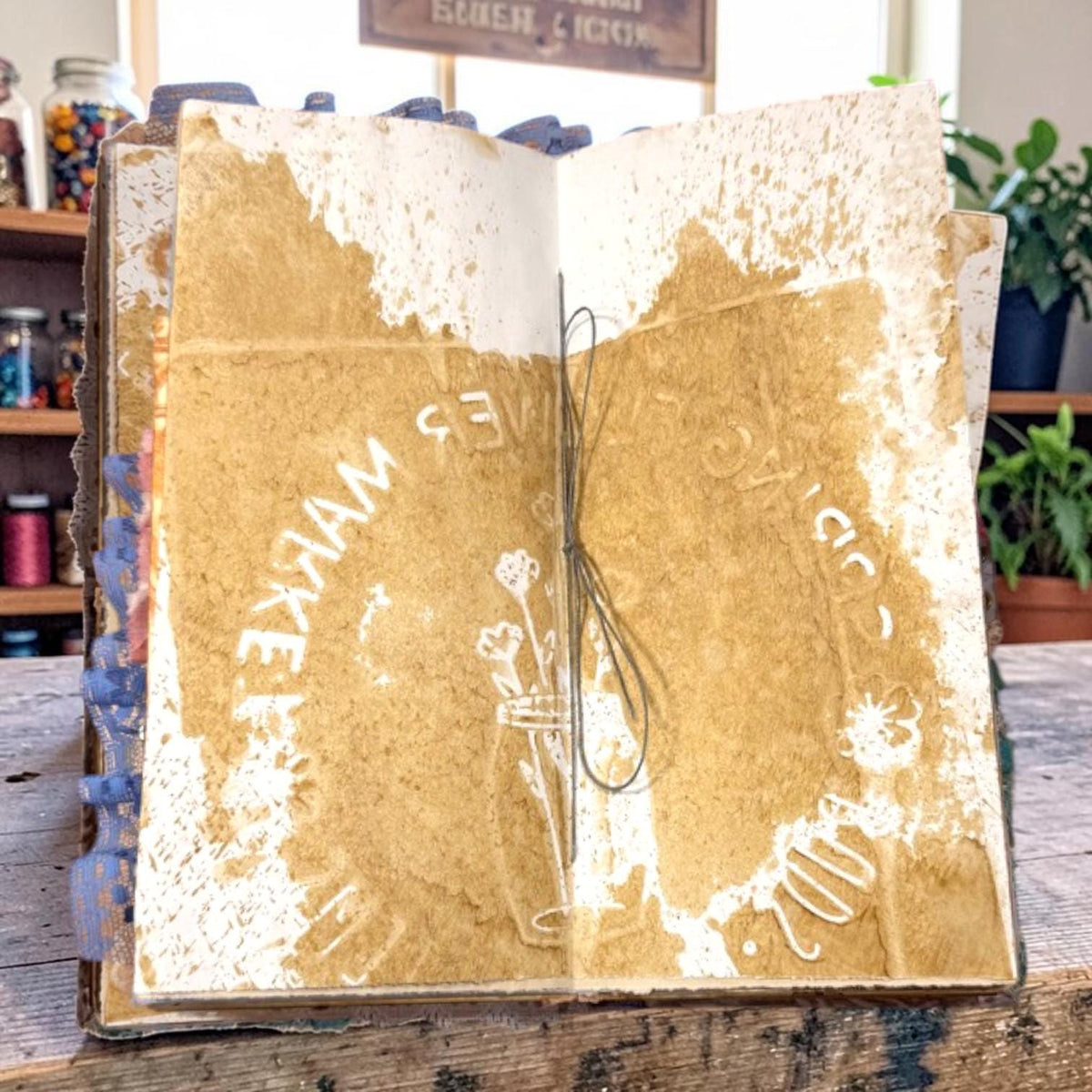 Victorian Expandable Envelope Junk Journal | Handmade Coffee Dyed Journal | 126 Pages | Interactive Journal Pockets, Envelopes & Ephemera