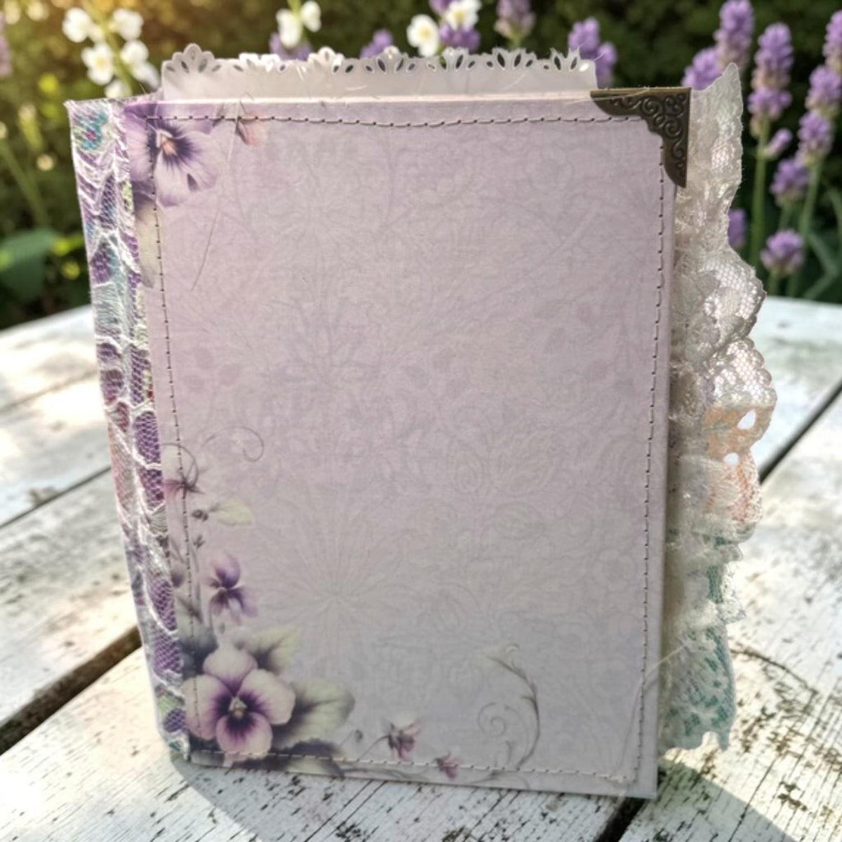 Violet Fairy Expandable Junk Journal | Handmade Fairy Journal | 114 Pages | Fabric Spine | Ephemera & Fabric Bundle